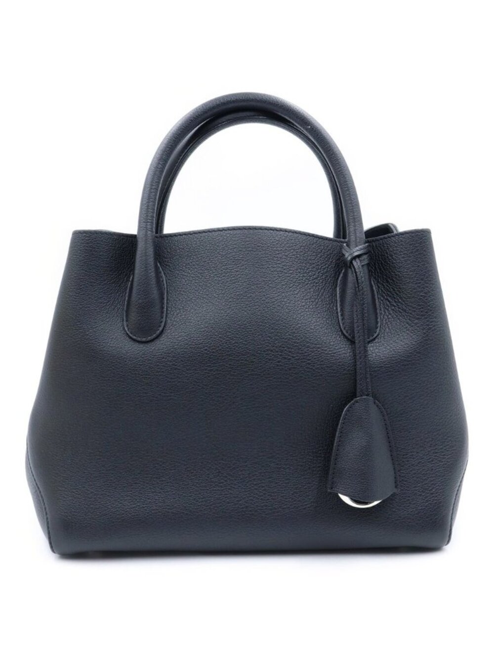 Dior Open Bar 2-Way Tote Black Leather Silver